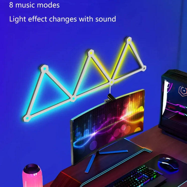 6 pcs /Set LED WIFI Graffiti Bluetooth Smart Splicing Quantum Light DIY Atmosphere Lighting With ...