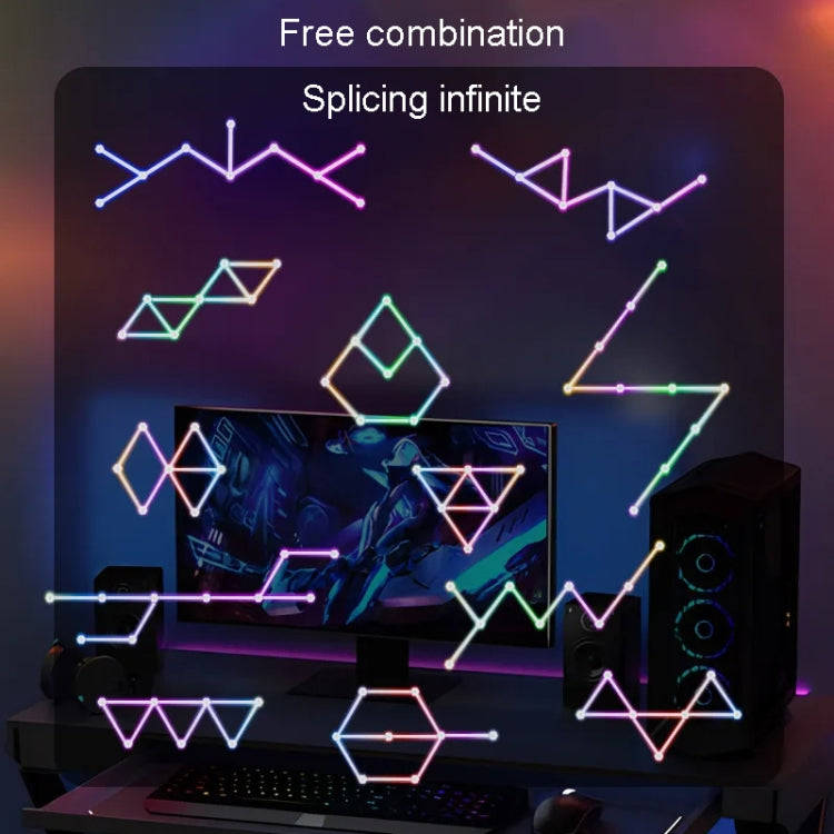 9pcs /Set LED WIFI Graffiti Bluetooth Smart Splicing Quantum Light DIY Atmosphere Lighting With R...