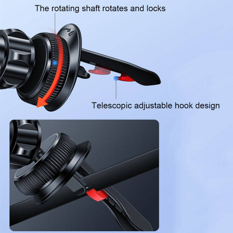 720 Degree Rotating Air Outlet Car Phone Holder Universal Magnetic Navigation Bracket(Silver)