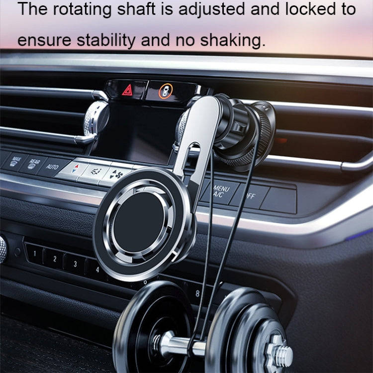 720 Degree Rotating Air Outlet Car Phone Holder Universal Magnetic Navigation Bracket(Silver)