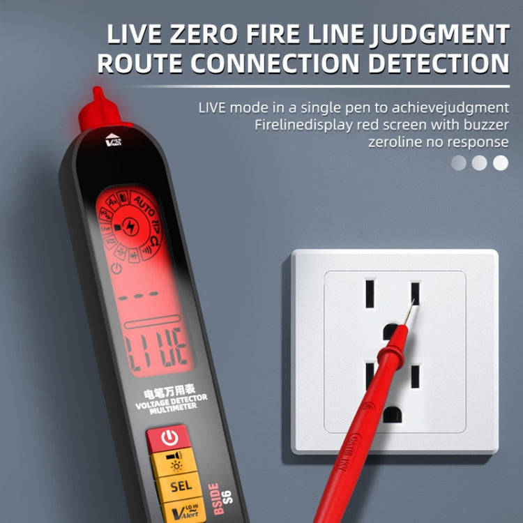 BSIDE S6 Smart Digital Multimeter Current Test Pen Capacitance Temperature Voltage Detector(Charg...