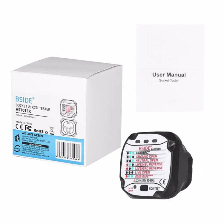 BSIDE AST01 Plug Power Tester Electrical Socket Detector UK Plug
