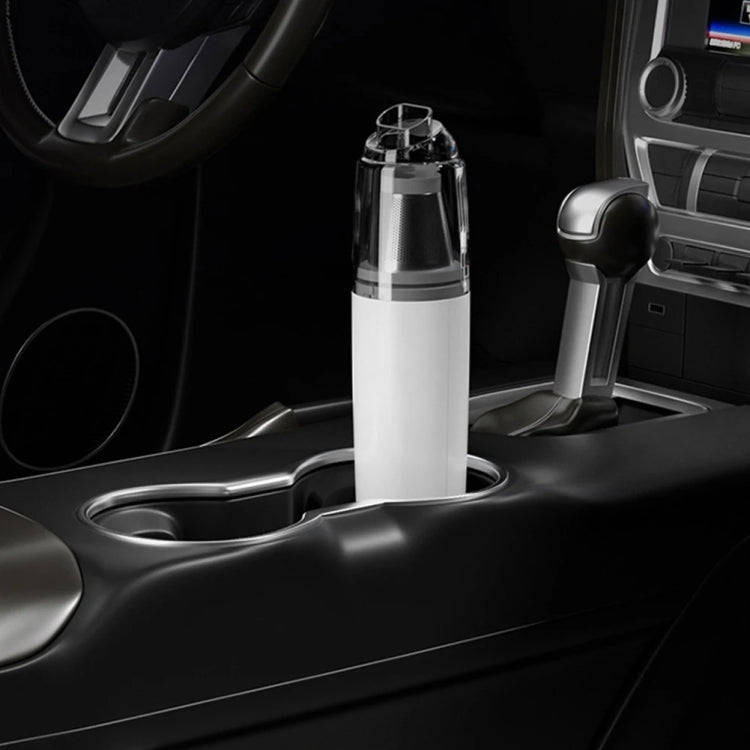 Mini Portable Detachable Wireless Handheld Powerful Car Vacuum Cleaner, Style: Metal Filter (White)