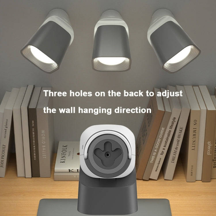 Multifunctional Reading Desk Lamp Flashlight Wall Mounted Bedside Lamp Folding Camping Lamp(Gray)