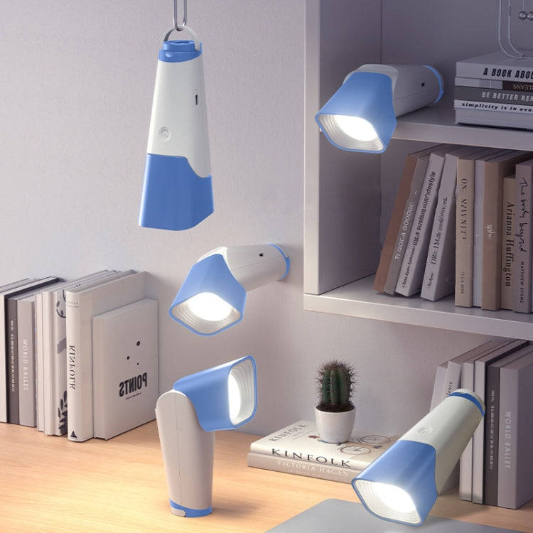 Multifunctional Reading Desk Lamp Flashlight Wall Mounted Bedside Lamp Folding Camping Lamp(Blue)