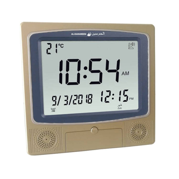 Desktop Digital Perpetual Calendar Study Alarm Clock(Gold)