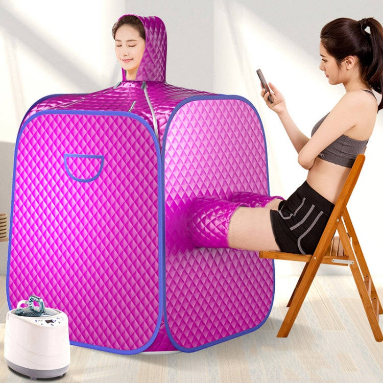 Dual Person Portable Steam Sauna Spa With Pot Set Weight Loss Skin Spa Machine EU Plug 220V(Purple)