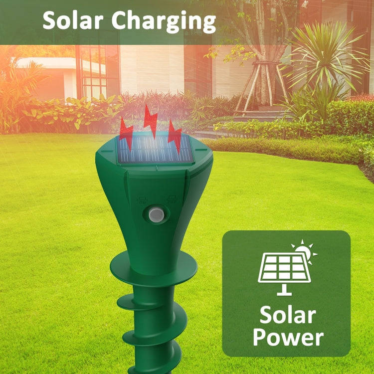 Outdoor Farm Mouse Repeller Solar Ultrasonic Rechargeable IP65 Waterproof Electronic Repeller(Green)