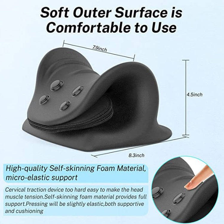 Neck Massage Pillow Shoulder Relaxer Cervical Traction Device with Airbag(Black)