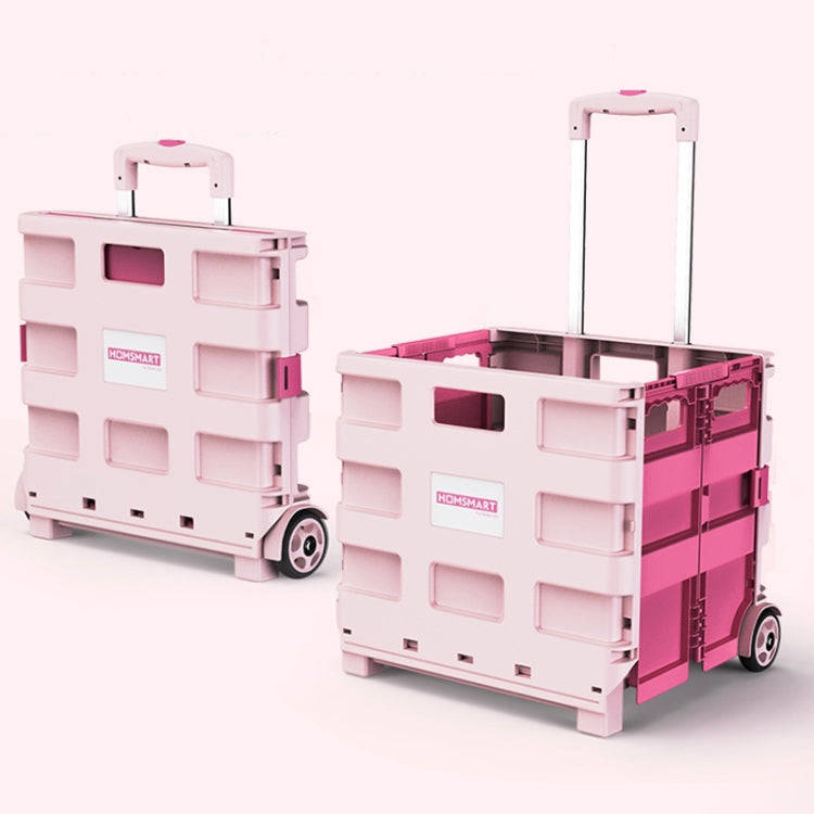 Portable Plastic Folding Shopping Cart Grocery Shopping Small Trolley Cart, Style: Two Wheels Ros...