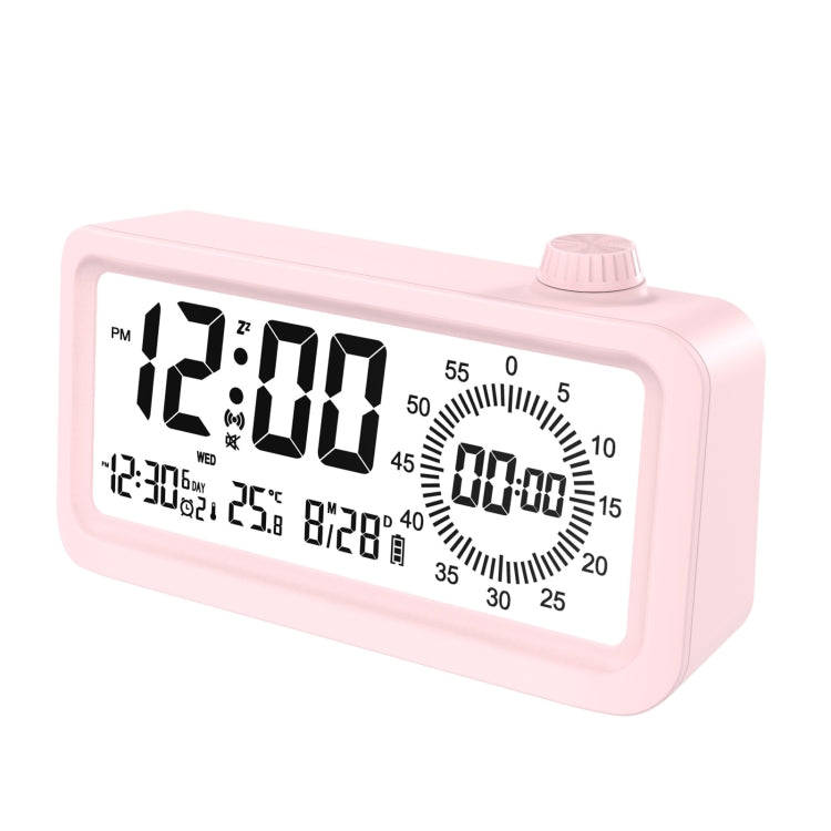 Visual Timer Alarm Clock Dual Display LCD Time Reminder(Pink)