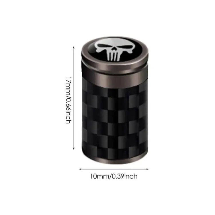 4pcs/Set Real Carbon Fibre Skeleton Tyre Valve Caps(Black)