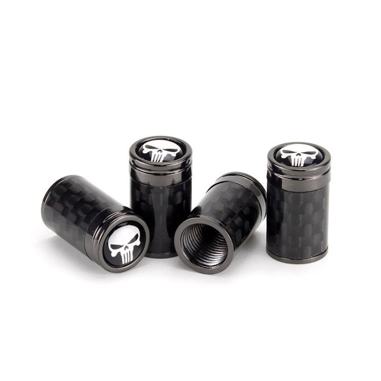 4pcs/Set Real Carbon Fibre Skeleton Tyre Valve Caps(Black)