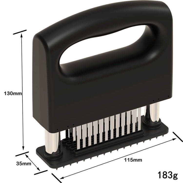 48-pin Meat Loosener with Handle Stainless Steel Meat Tenderizer Steak Needle Kitchen Tools(Black)