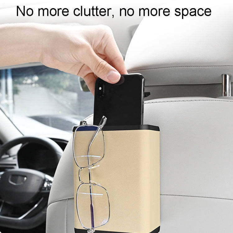 Multifunctional Car Dustbin Car Seatback Door Hanging Storage Box(Black)