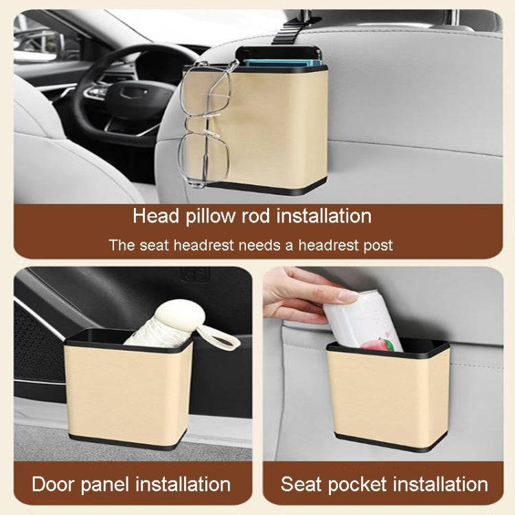 Multifunctional Car Dustbin Car Seatback Door Hanging Storage Box(Black)