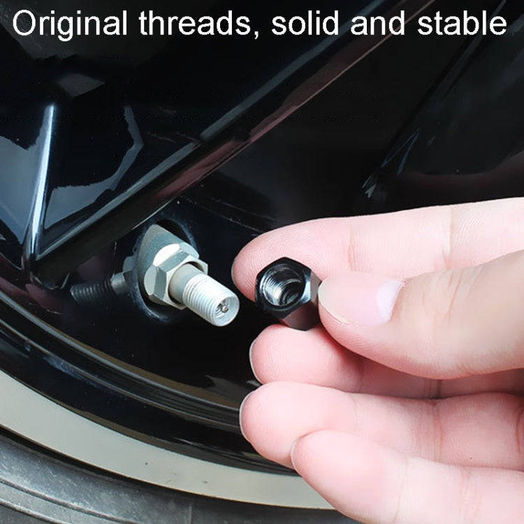 4pcs /Set Skeleton Metal Tire Valve Caps Automobile Modification Universal Valve Core Cover(Black)