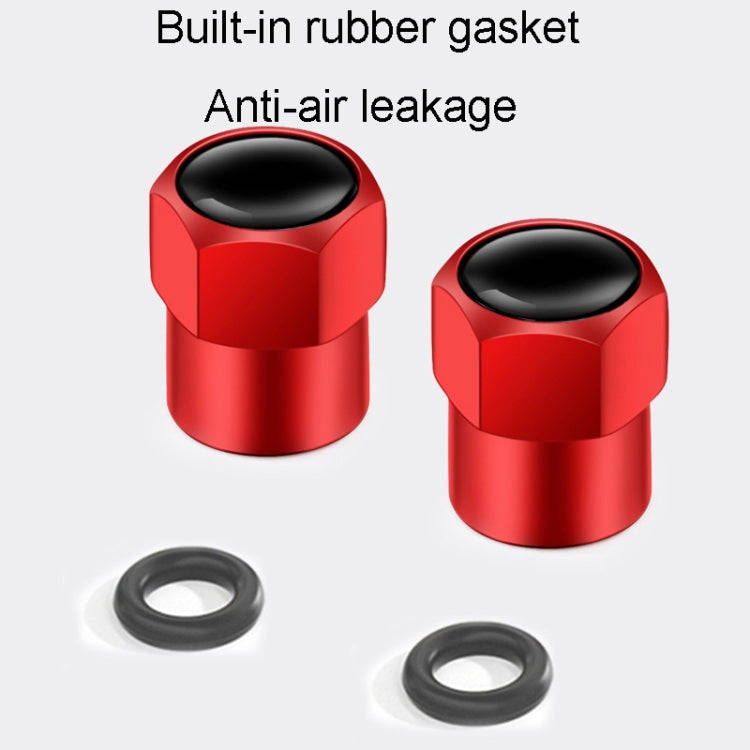 4pcs /Set Hexagonal Metal Tire Valve Caps Automobile Universal Modified Valve Covers(Black)