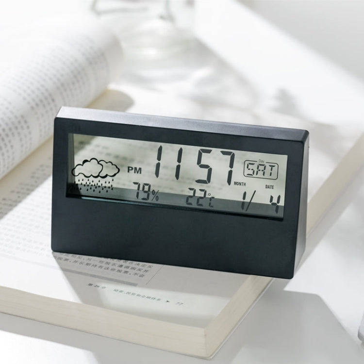 LCD Electronic Desk Clock Digital Display Multifunctional Temperature And Humidity Meter Alarm Cl...