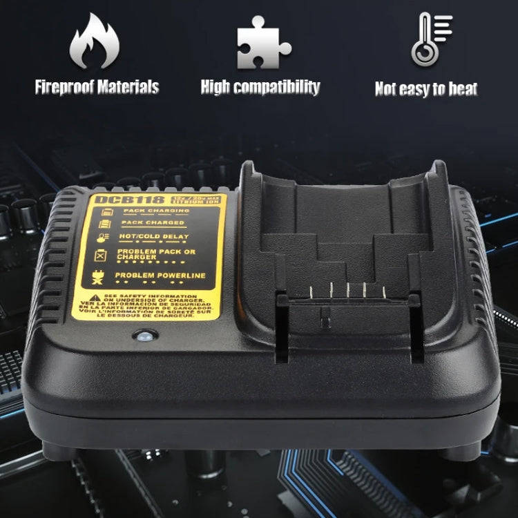 DCB118 For Dewalt 12V-20V Electric Tool Battery Charger, Plug: AU (Black)