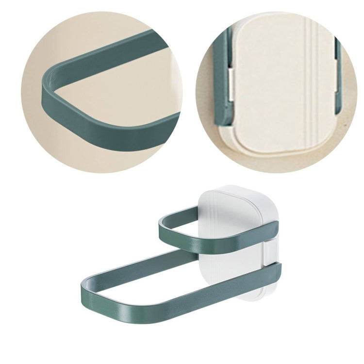 Double Layer Punch Free Wall Clothes Hanger Hooks Storage Organiser Rack(Green)