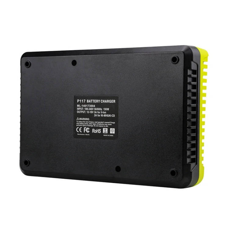 For RYOBI P108 / P117 12-18V Lithium Nickel Battery Dual Port Charger, Plug: EU
