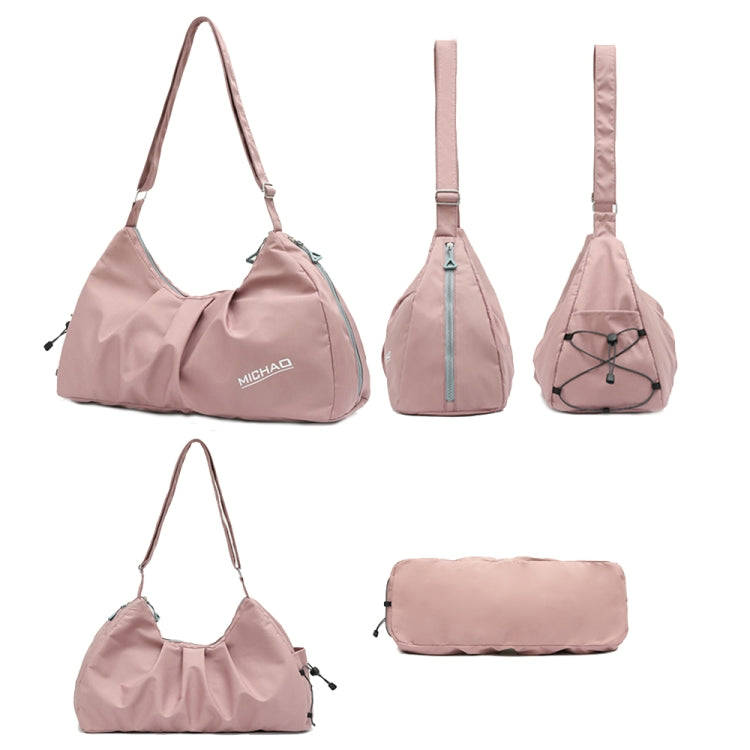 Dry And Wet Separation Swimming Storage Bag Sports Fitness Bag With Shoe Compartment, Color: Pink