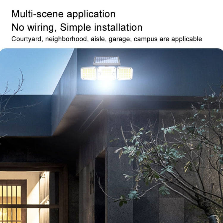 Outdoor Triple Head 224LEDs Dual Sensor Solar Wall Light Rotating Body Sensor Light Garden Home L...
