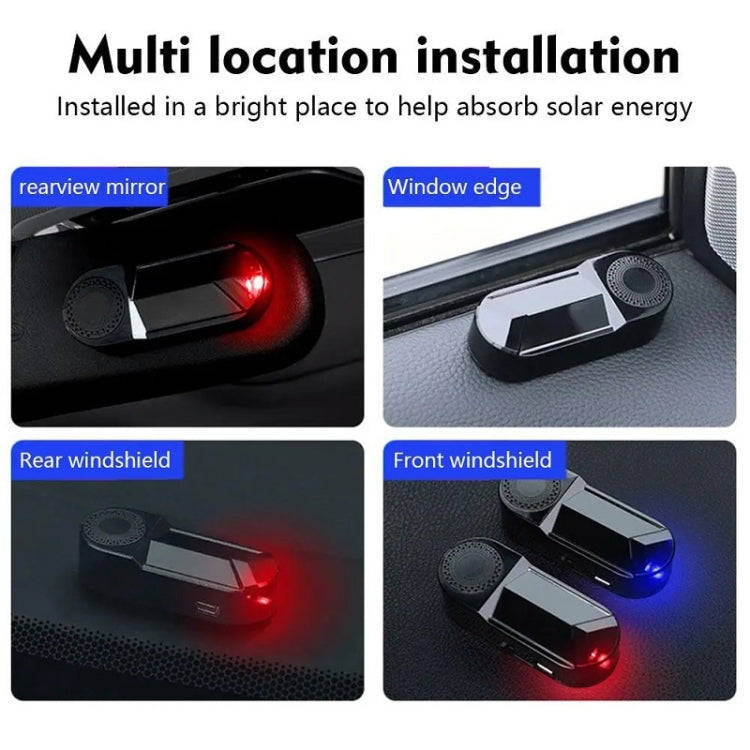 Car Solar Anti-Theft Alarm LED Warning Light With Aromatherapy(Blue Light)