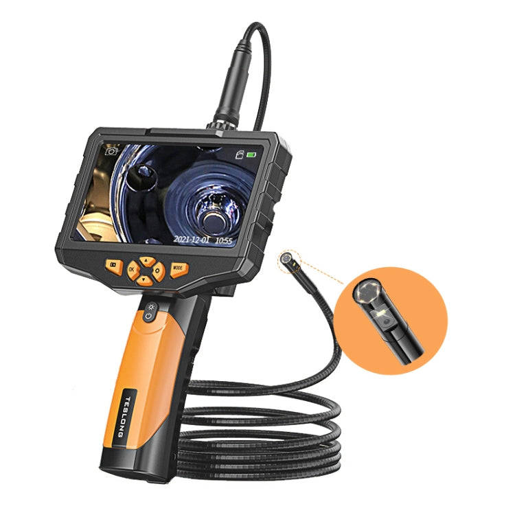 Teslong NTS300 5.5mm-1M Dual Lens Waterproof 5 Inch HD Industrial Borescope Auto Repair Tools