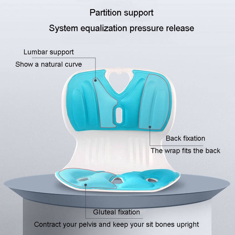 Lumbar Protector Cushion Children Office Sedentary Seat Posture Correction Chair(Emerald)