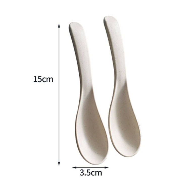 5pcs Wheat Straw Plastic Baby Small Spoon(Color Random Delivery)