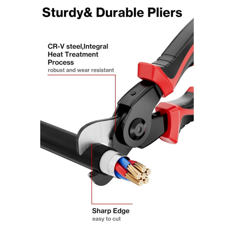 5 In 1  Combination Interchangeable Head Pliers Kit General Repair Screwdriver Pliers(Red Black)