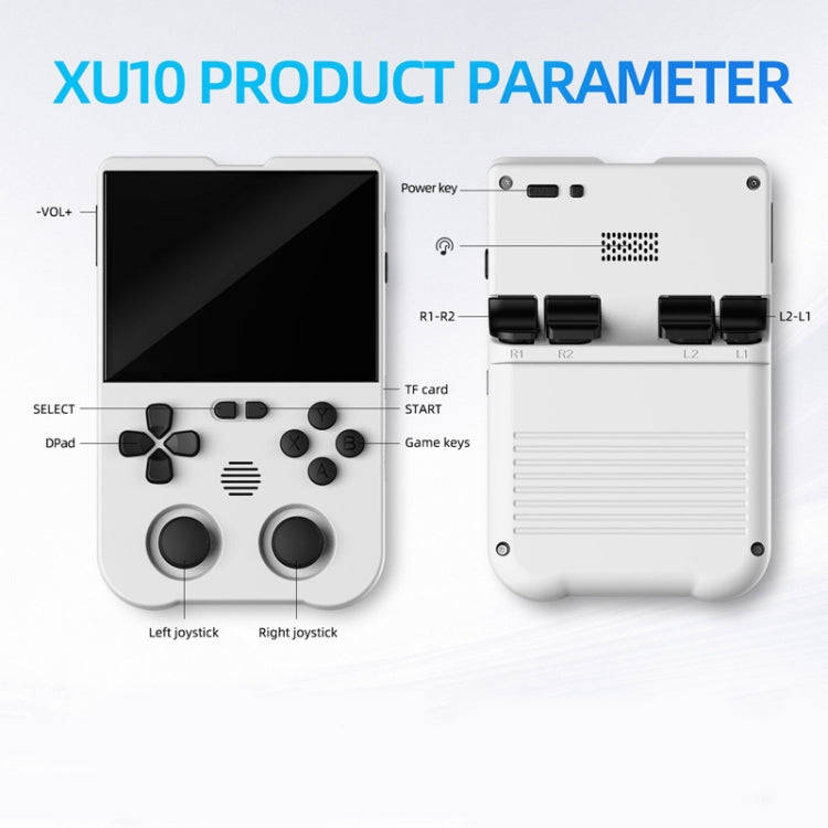 AMPOWN XU10 Handheld Game Console 3.5-Inch IPS Screen Linux System Portable Video Arcade 64G(White)
