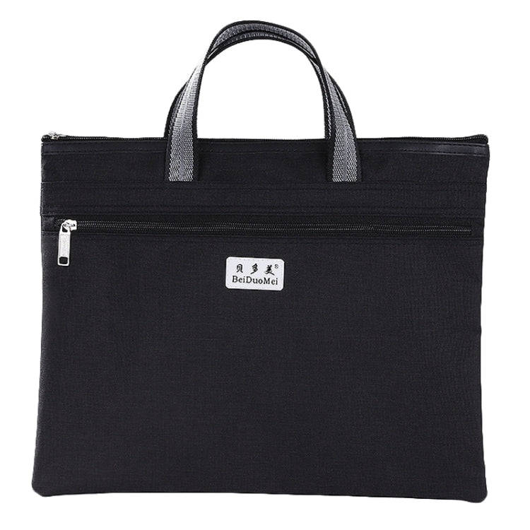 BeiDuoMei Thickened Oxford Cloth Briefcase Portable File Bag A4 Storage File Package(Black)