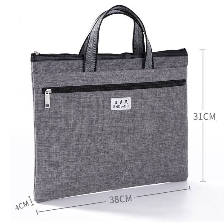 BeiDuoMei Thickened Oxford Cloth Briefcase Portable File Bag A4 Storage File Package(Black)
