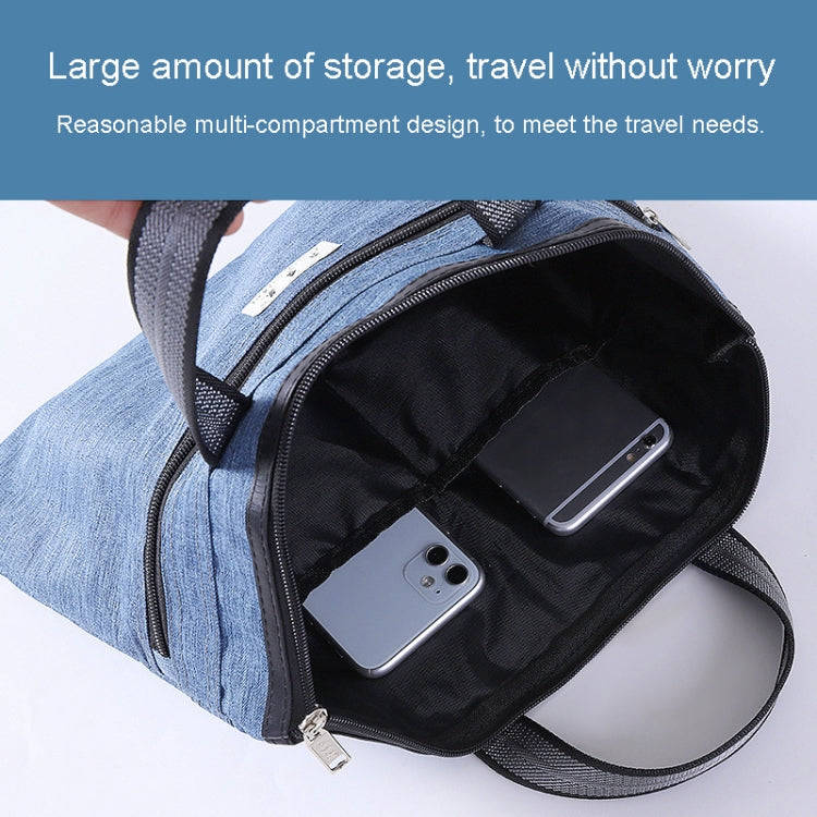 BeiDuoMei Thickened Oxford Cloth Briefcase Portable File Bag A4 Storage File Package(Blue)