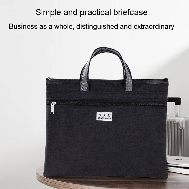 BeiDuoMei Thickened Oxford Cloth Briefcase Portable File Bag A4 Storage File Package(Black)