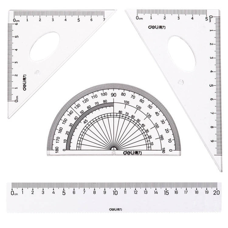 Deli  4-in-1 Ruler Set for Students Ruler Stationery Set, Model: 79529