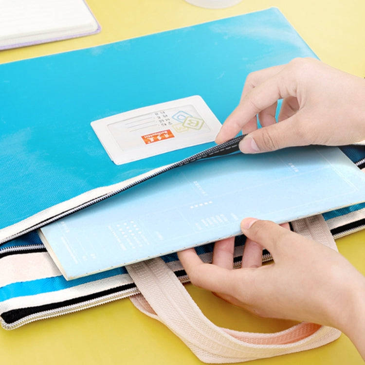 BeiDuoMei Student File Bag A4 Double Layer Classified Storage Exam Paper Data Bag(Blue)