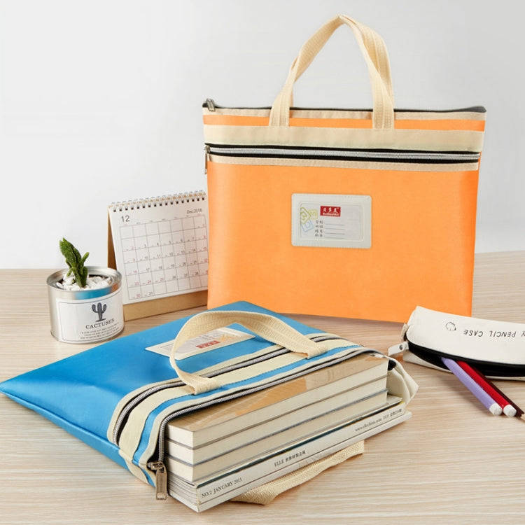 BeiDuoMei Student File Bag A4 Double Layer Classified Storage Exam Paper Data Bag(Blue)