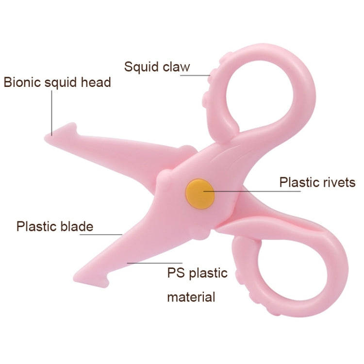 10pcs Cute Squid Mini Plastic Scissors Children Handmade Paper Cutting Tools(Blue)