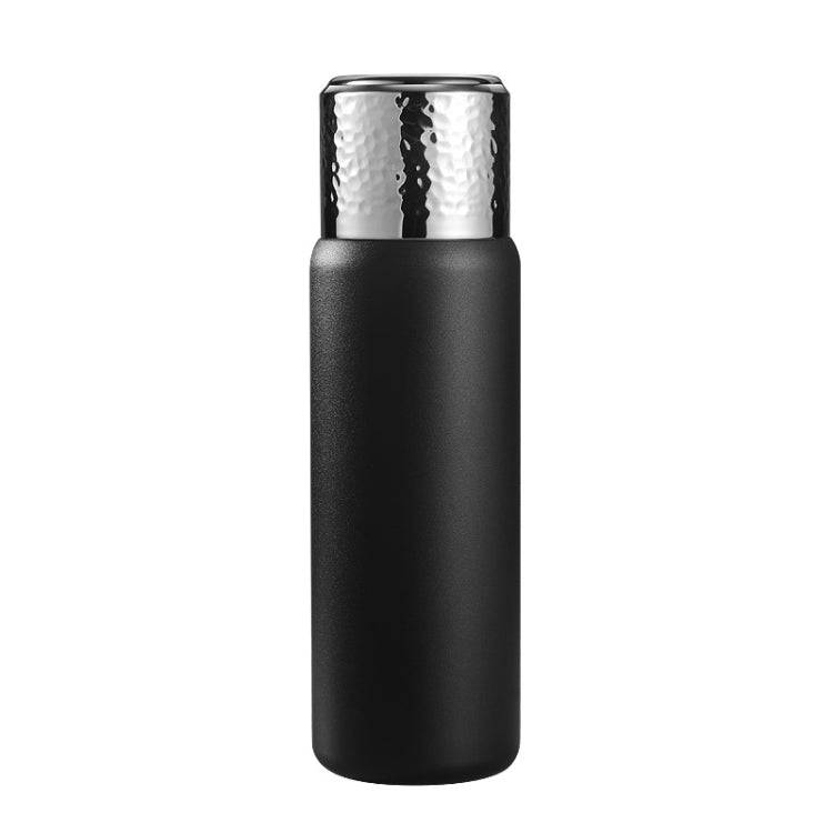 316 Stainless Steel Hammered Lid Thermos Coffee Cup with Tea Filter, Size: 300ml(Black)