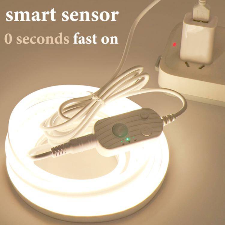 2m LED Body Sensor Flexible Light Strip Smart Sensor USB Light Strip(Warm White)