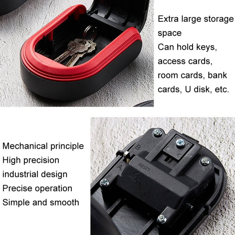 Full Plastic Key Box Password Lock Door Key Storage Password Box(Black)