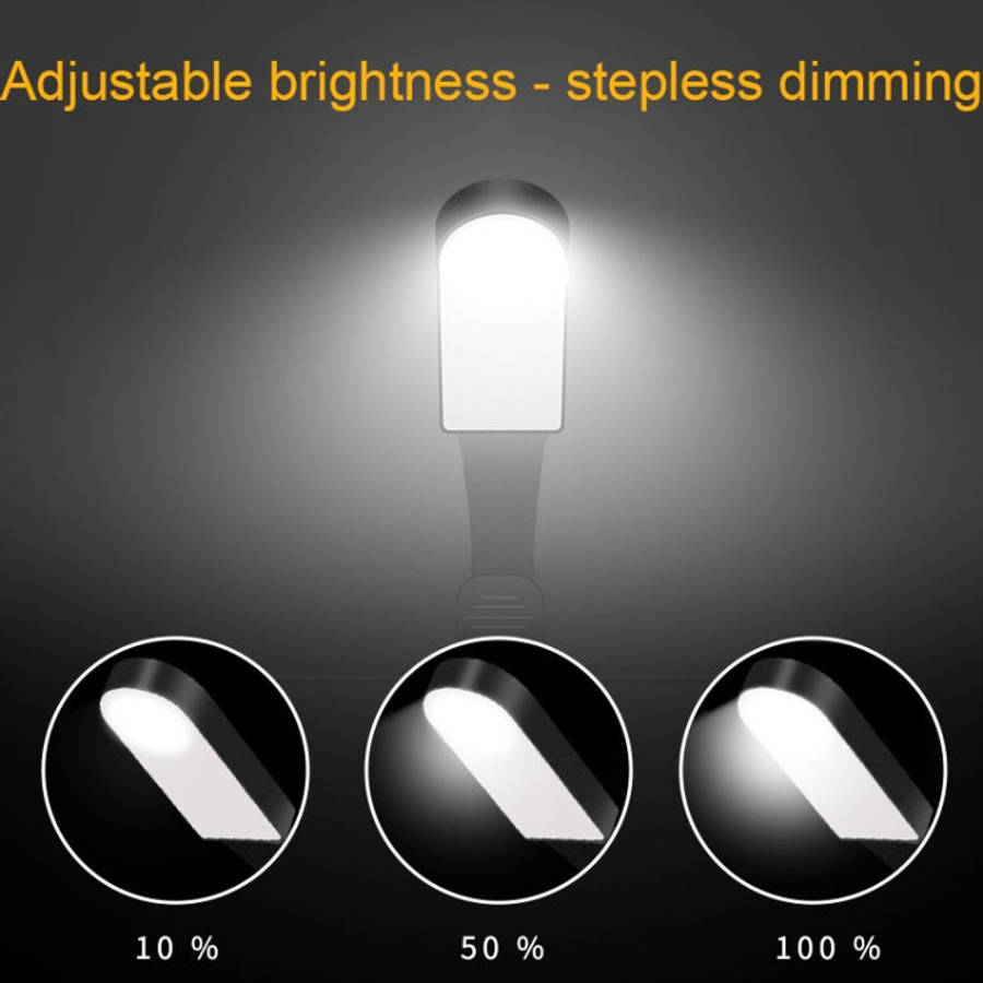 USB Charging Stepless Dimming LED Clip Light Dormitory Bedside Magnetic Reading Lamp(Black)