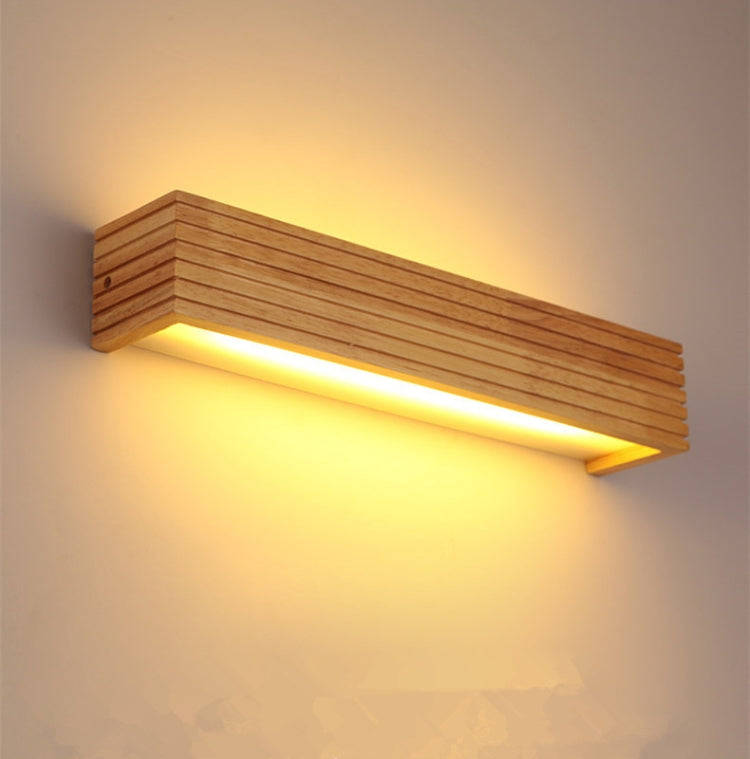 55cm LED Solid Wood Wall Lamp Bedroom Bedside Lamp Corridor Wall Lamp(Warm Light)