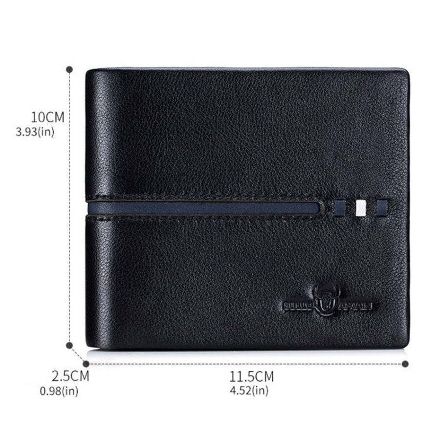 BULL CAPTAIN 0200 Large-capacity First-layer Cowhide Multi-card Slot Wallet RFID Anti-theft Card ...