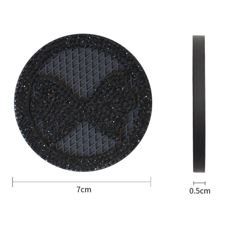 Car Multifunctional Anti-slip Coaster with Diamond Bow Crystal(Black)