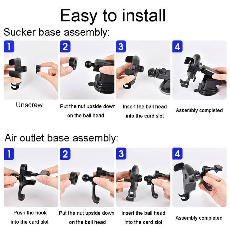 Carbon Fiber Automotive Phone Holder Car Navigation Bracket Telescopic Model, Specification: 2 In...
